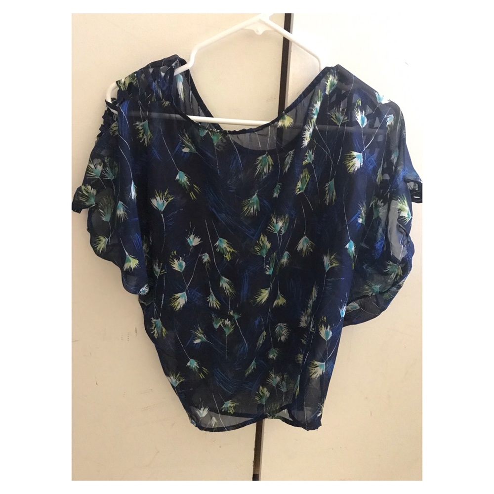 Peacock sheer shirt